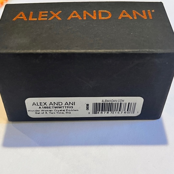 Alex and Ani Wonder Woman Crystal Emblem Set of 3 two tone expandable bracelets - Picture 12 of 14